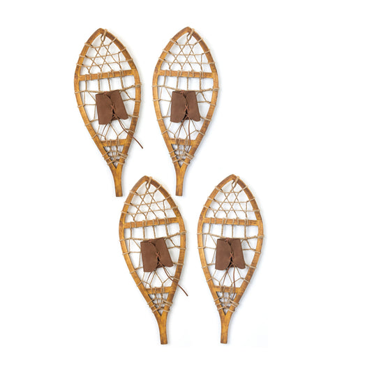 Vintage Wood Hanging Snow Shoe Decor (Set of 4)