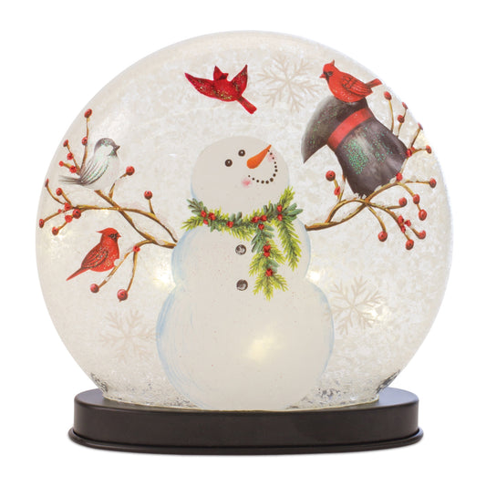 LED Lighted Snowman Orb 8"H