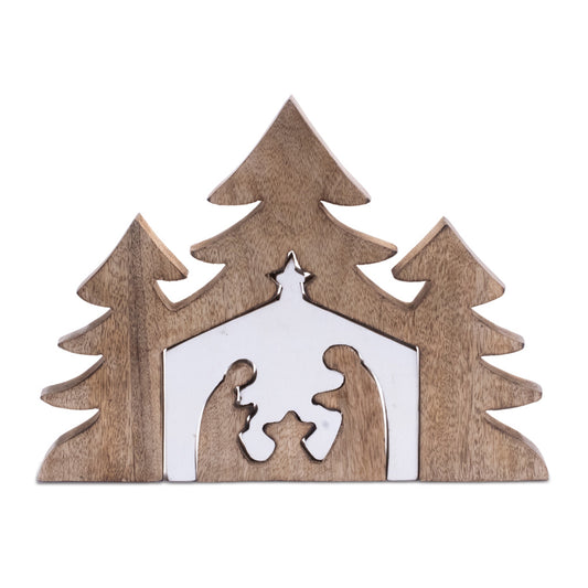 Nesting Wood Nativity Display 12"L