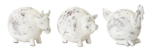 Farm Animal (Set of 3) 4.5"H Resin/Stone Powder