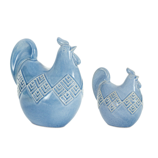 Chicken (Set of 2) 5.75"H, 8.25"H Ceramic