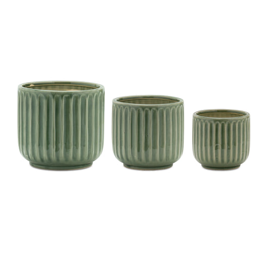 Container (Set of 3) 4"H, 5.5"H, 6.5"H Terra Cotta