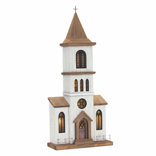 Church 11"L x 25.25"H Wood/Iron UL/USB Plug Included