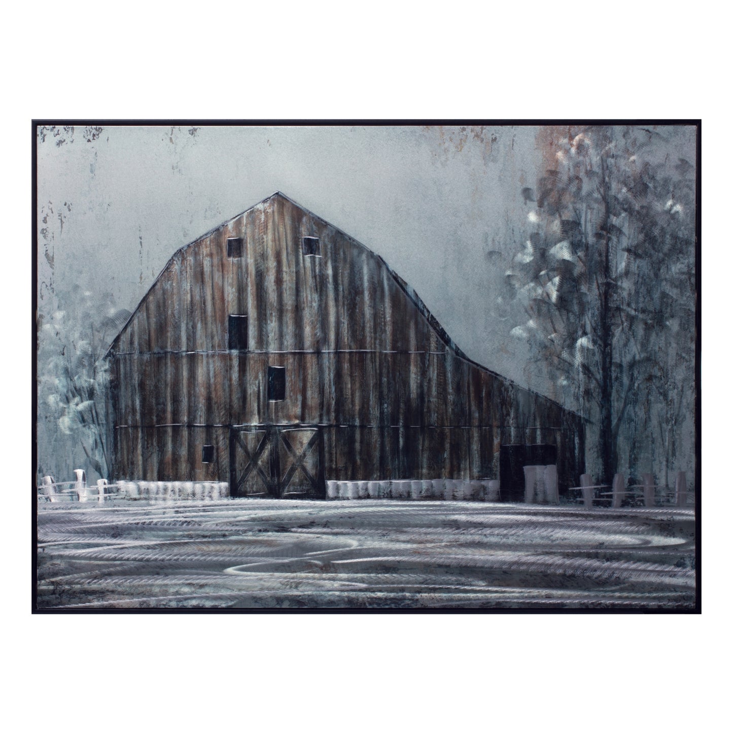 Framed Barn Print 31.5"L x 23.75"H Metal