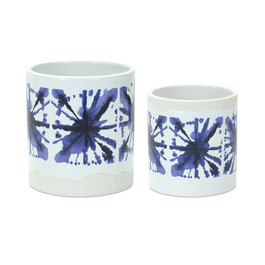 Pot (Set of 2) 4.5"D x 5"H, 5.5"D x 6"H Ceramic